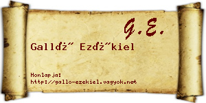 Galló Ezékiel névjegykártya